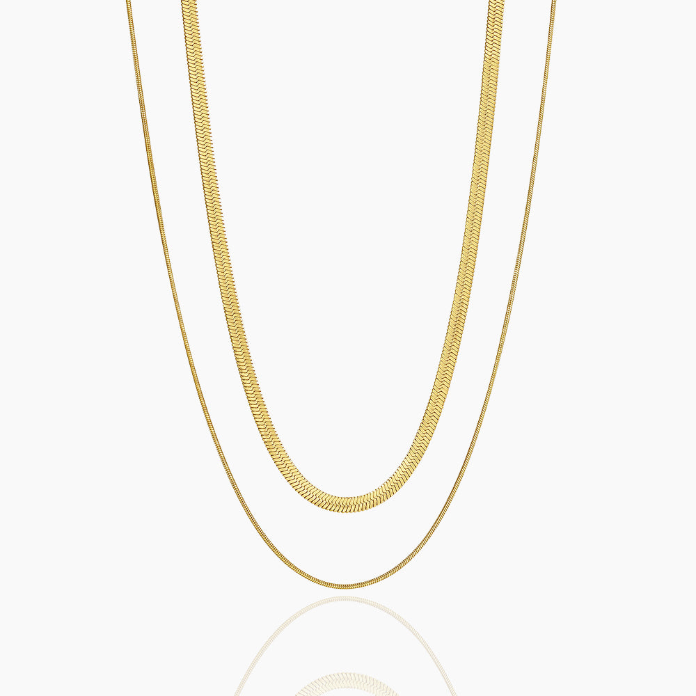 DOUBLE-PLATED MINIMALIST INS NECKLACE