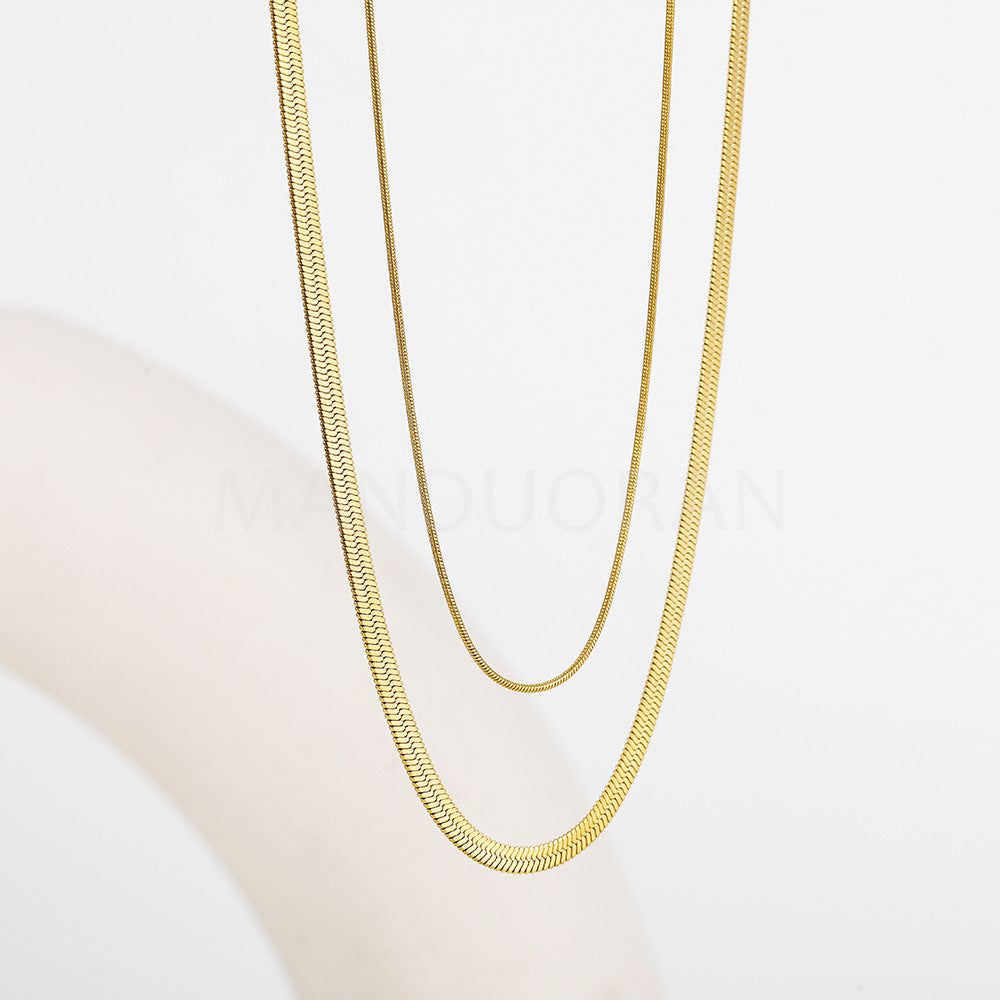 DOUBLE-PLATED MINIMALIST INS NECKLACE