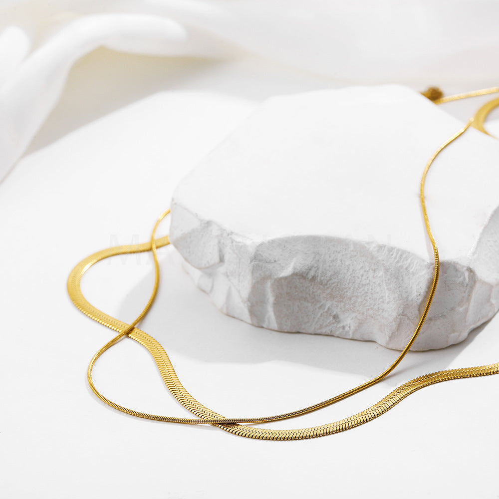 DOUBLE-PLATED MINIMALIST INS NECKLACE