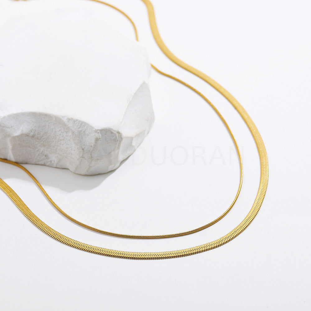 DOUBLE-PLATED MINIMALIST INS NECKLACE