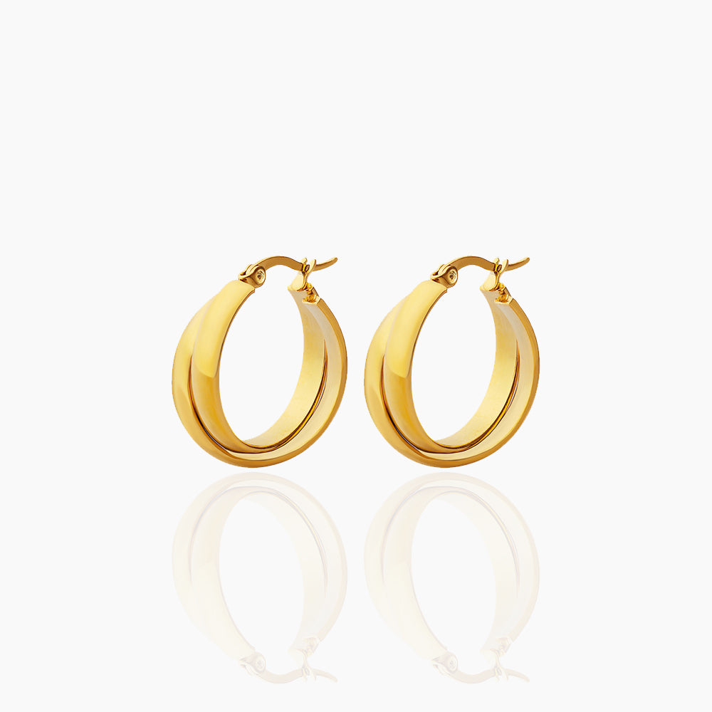 DOUBLE RING WRAPPED EARRINGS