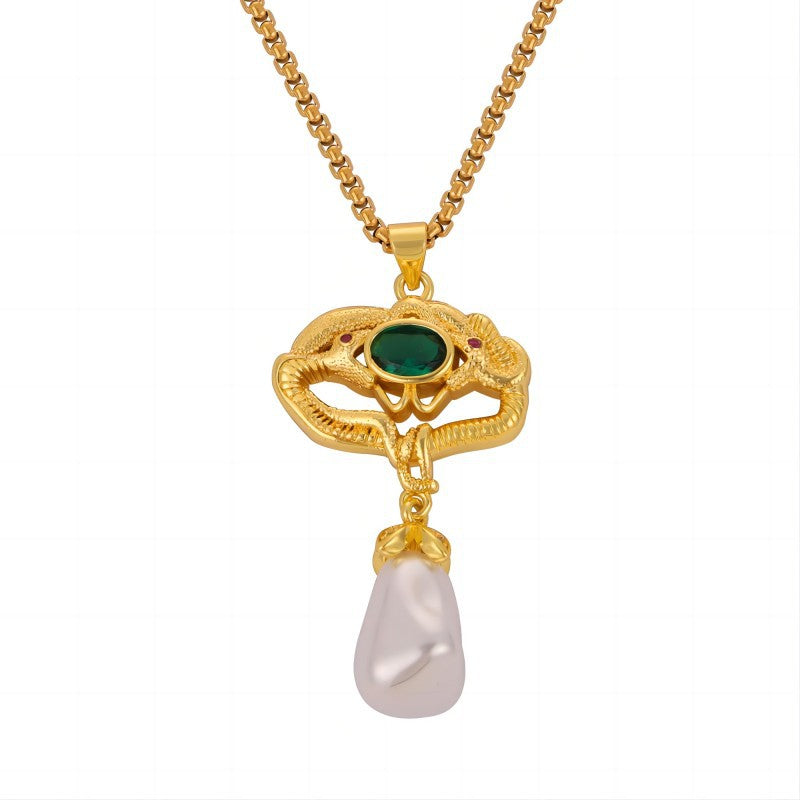 DOUBLE HEADED SNAKE NECKLACE