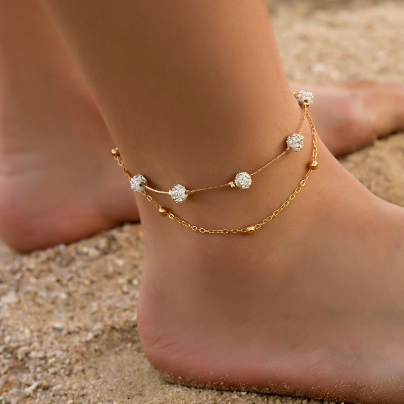 DOUBLE LAYERED BEACH ANKLET