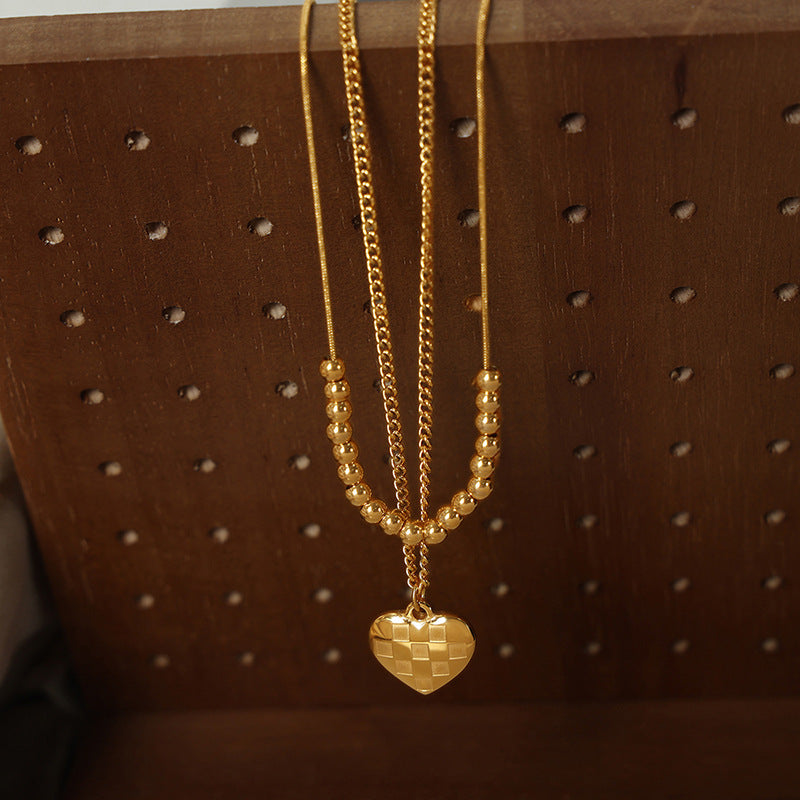 DOUBLE LAYERED LOVE CHESSBOARD NECKLACE