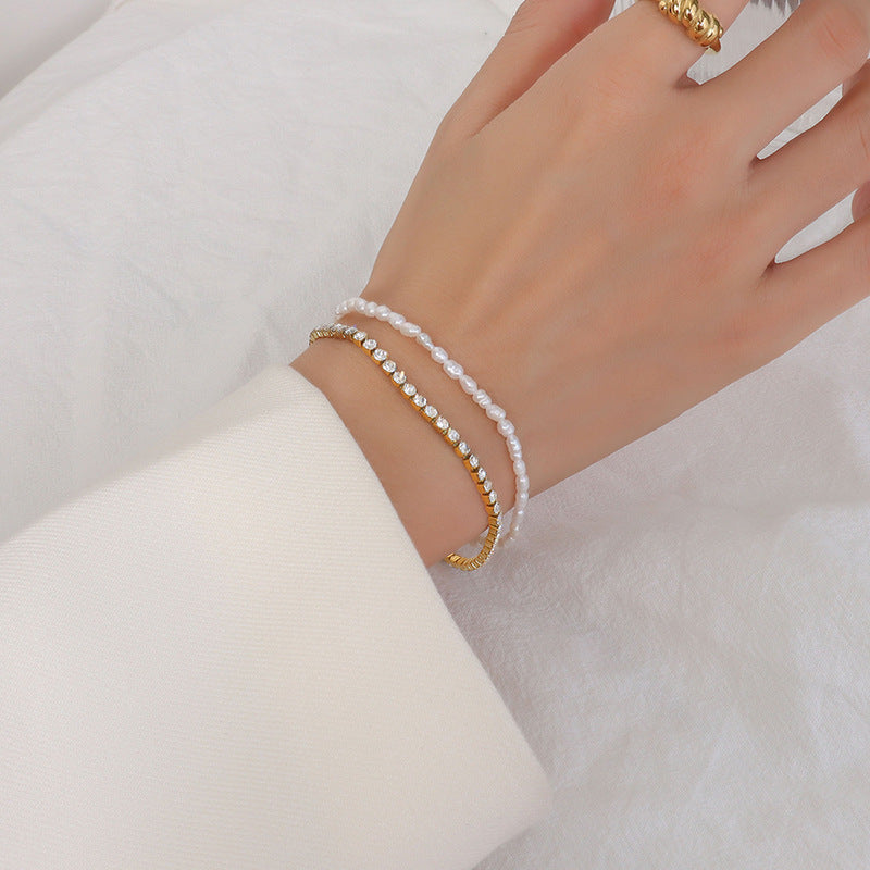 DOUBLE LAYERED PEARL BRACELET