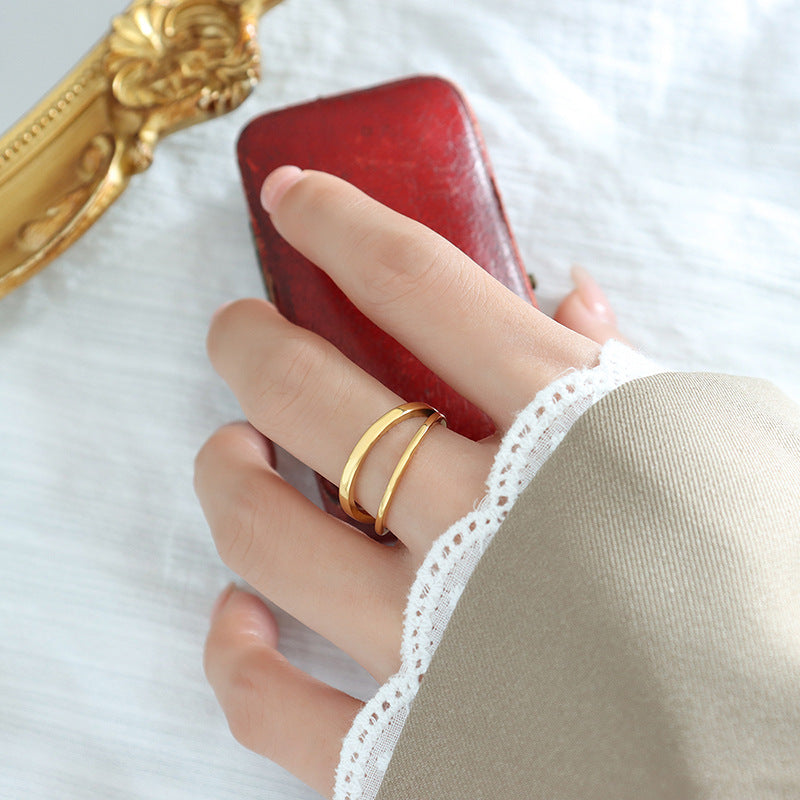 DOUBLE LAYERED PLAIN RING