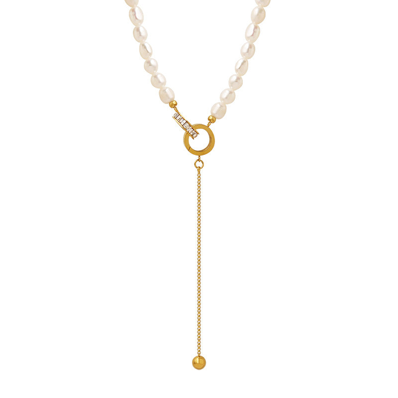 DOUBLE RING TASSEL NECKLACE