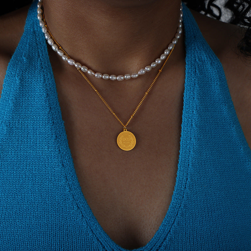 DOUBLE SIDED PEARL NECKLACE