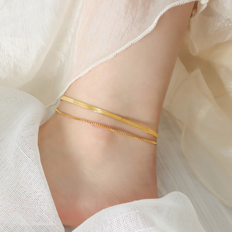 DOUBLE LAYERED ANKLET
