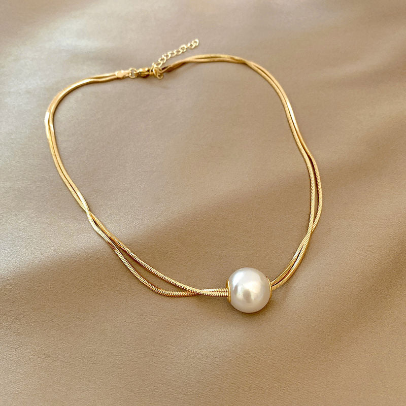 DOUBLE LAYERED PEARL NECKLACE