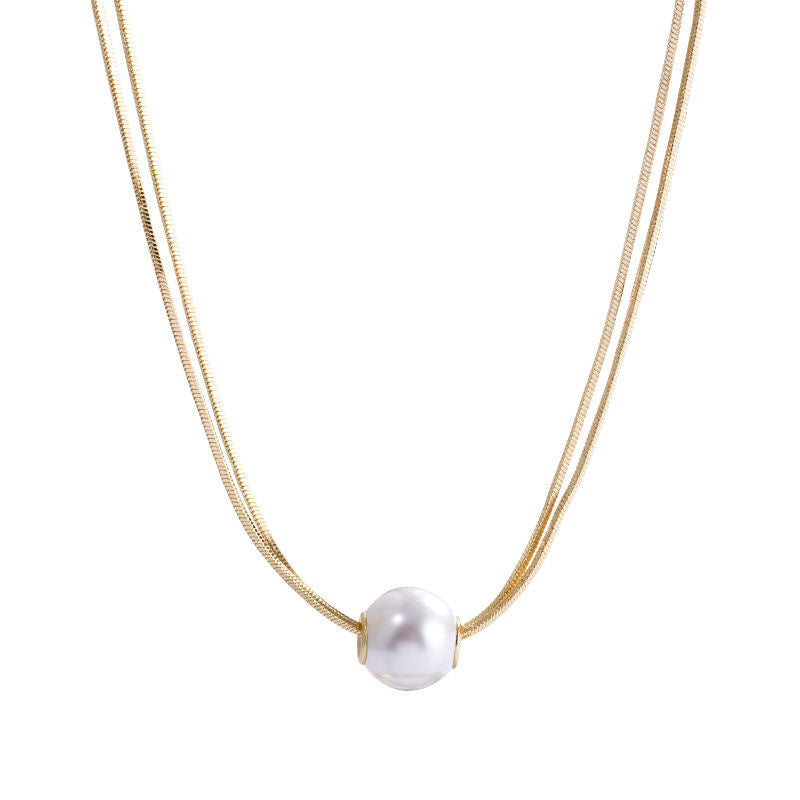 DOUBLE LAYERED PEARL NECKLACE