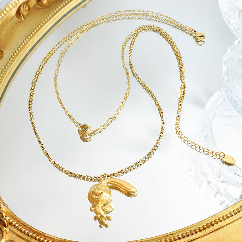DOUBLE LAYERED RABBIT NECKLACE