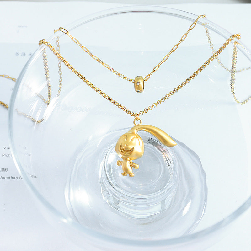 DOUBLE LAYERED RABBIT NECKLACE