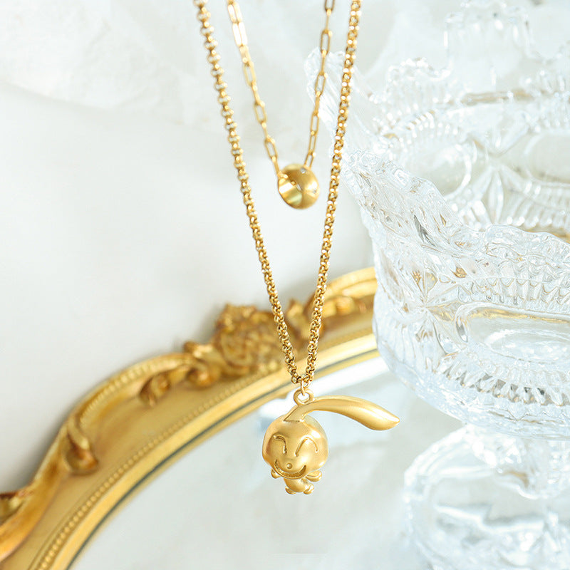 DOUBLE LAYERED RABBIT NECKLACE