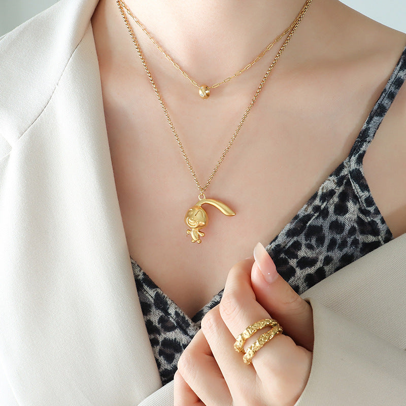 DOUBLE LAYERED RABBIT NECKLACE