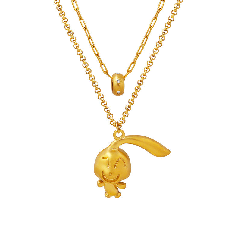 DOUBLE LAYERED RABBIT NECKLACE