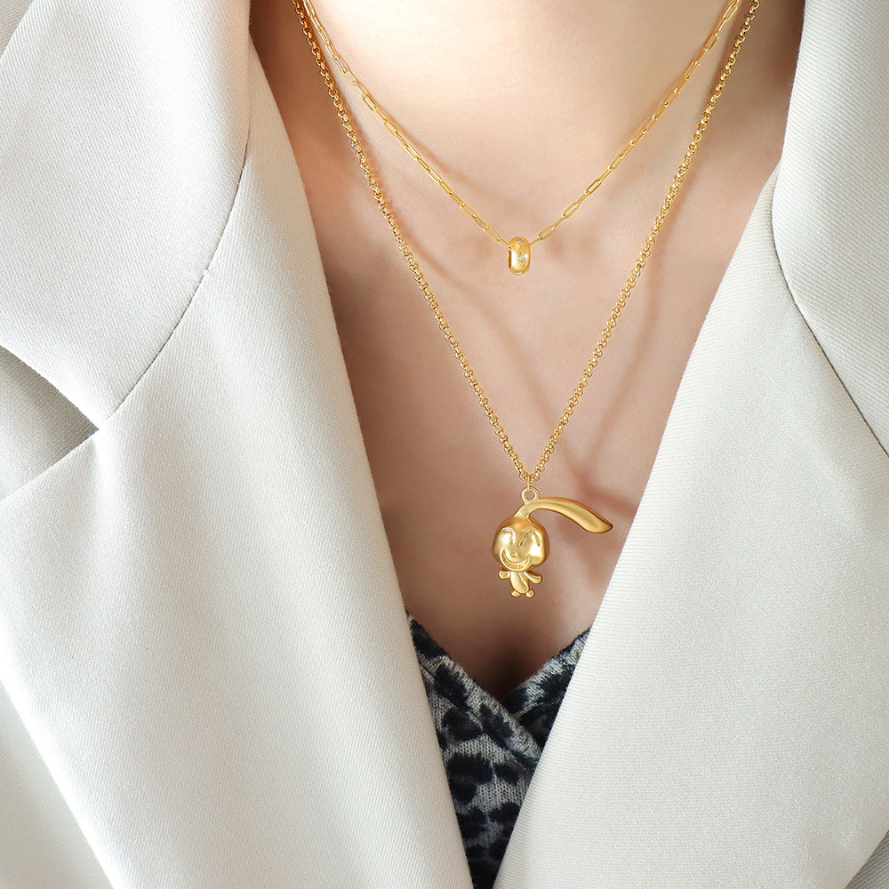 DOUBLE LAYERED RABBIT NECKLACE