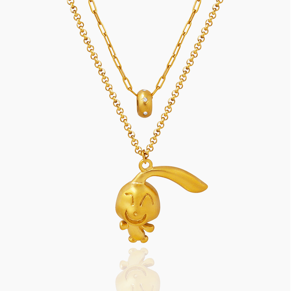 DOUBLE LAYERED RABBIT NECKLACE