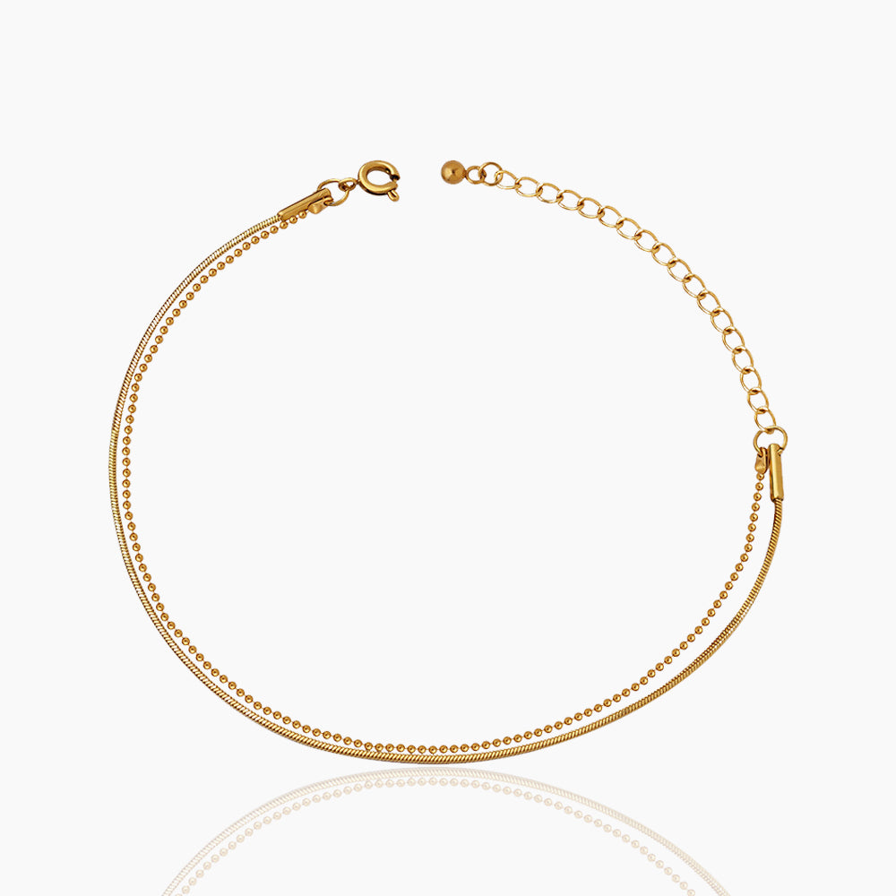 DOUBLE LAYER ROUND BEAD BRACELET