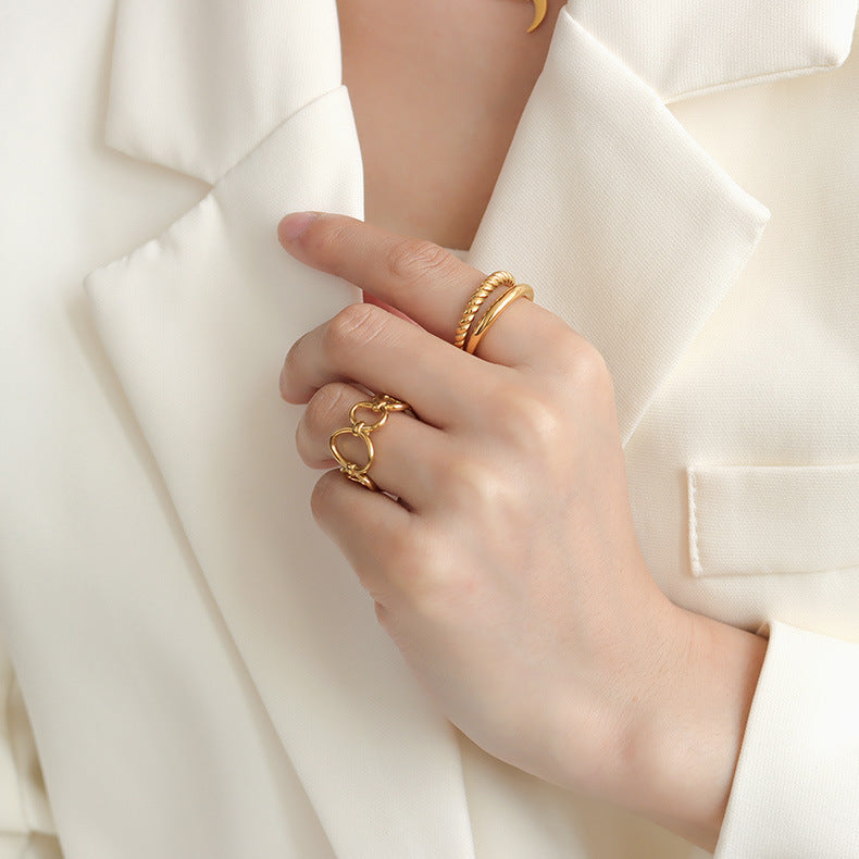 DOUBLE LAYER SMOOTH FRIED DOUGH TWISTS RING