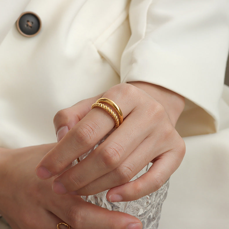 DOUBLE LAYER SMOOTH FRIED DOUGH TWISTS RING