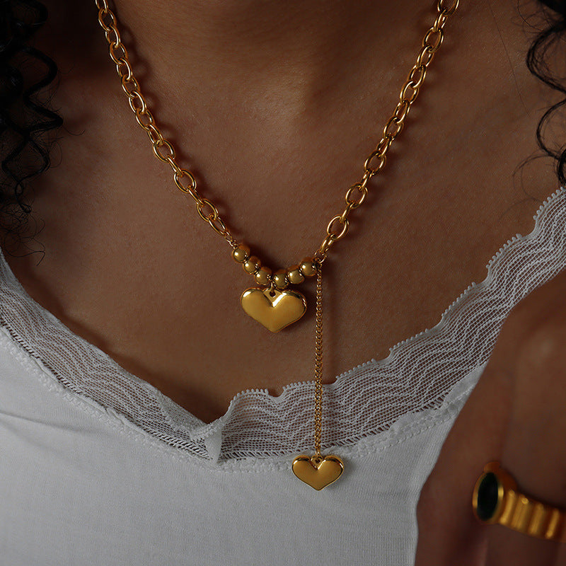 DOUBLE LOVE PENDANT NECKLACE