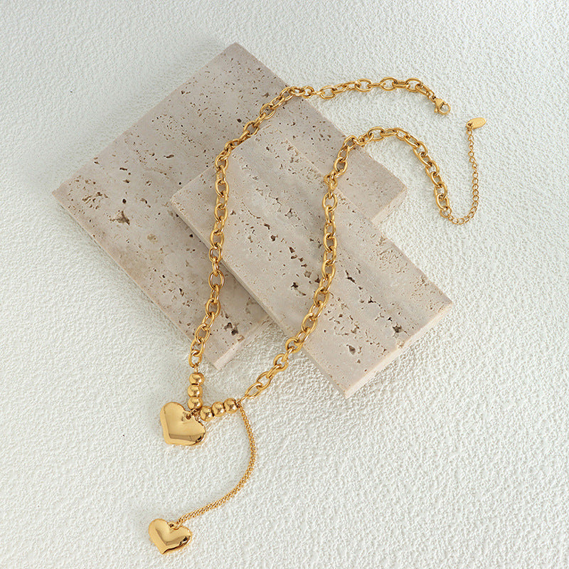 DOUBLE LOVE PENDANT NECKLACE