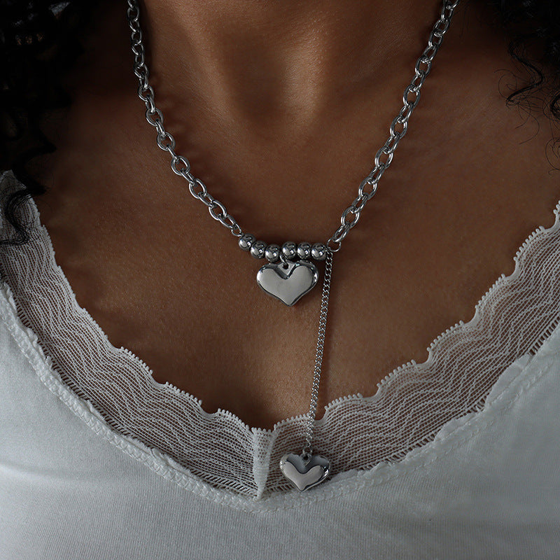 DOUBLE LOVE PENDANT NECKLACE