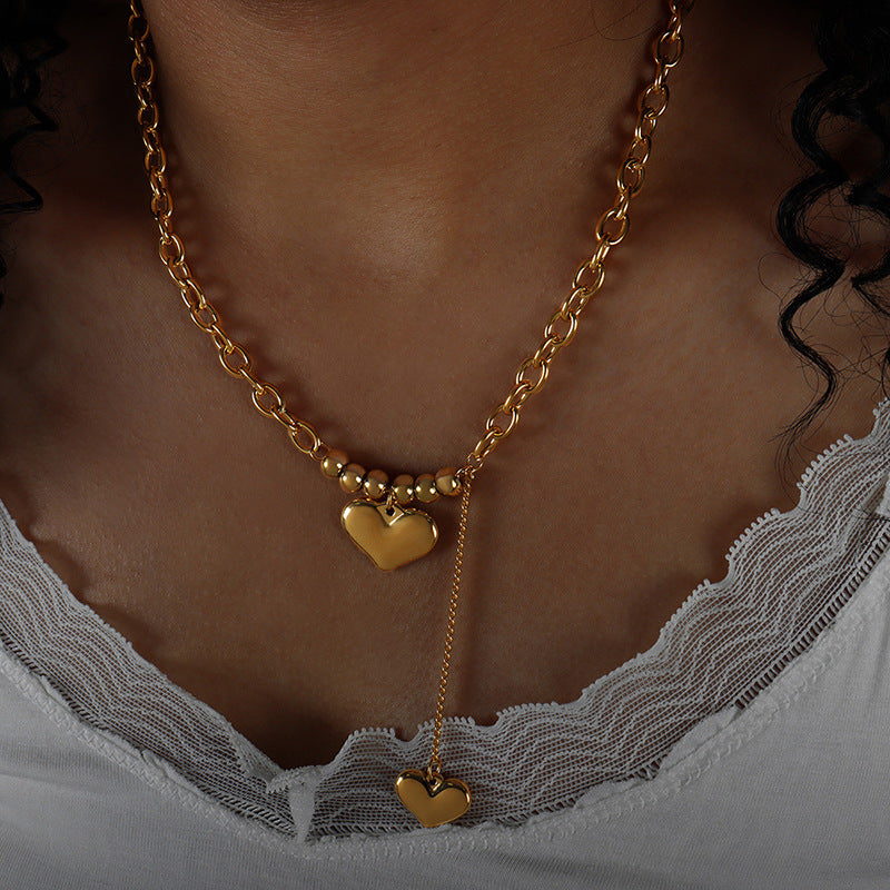 DOUBLE LOVE PENDANT NECKLACE