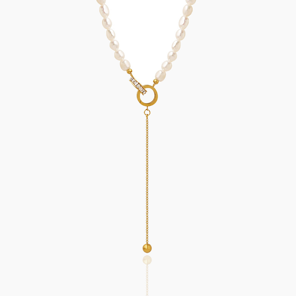 DOUBLE RING TASSEL NECKLACE