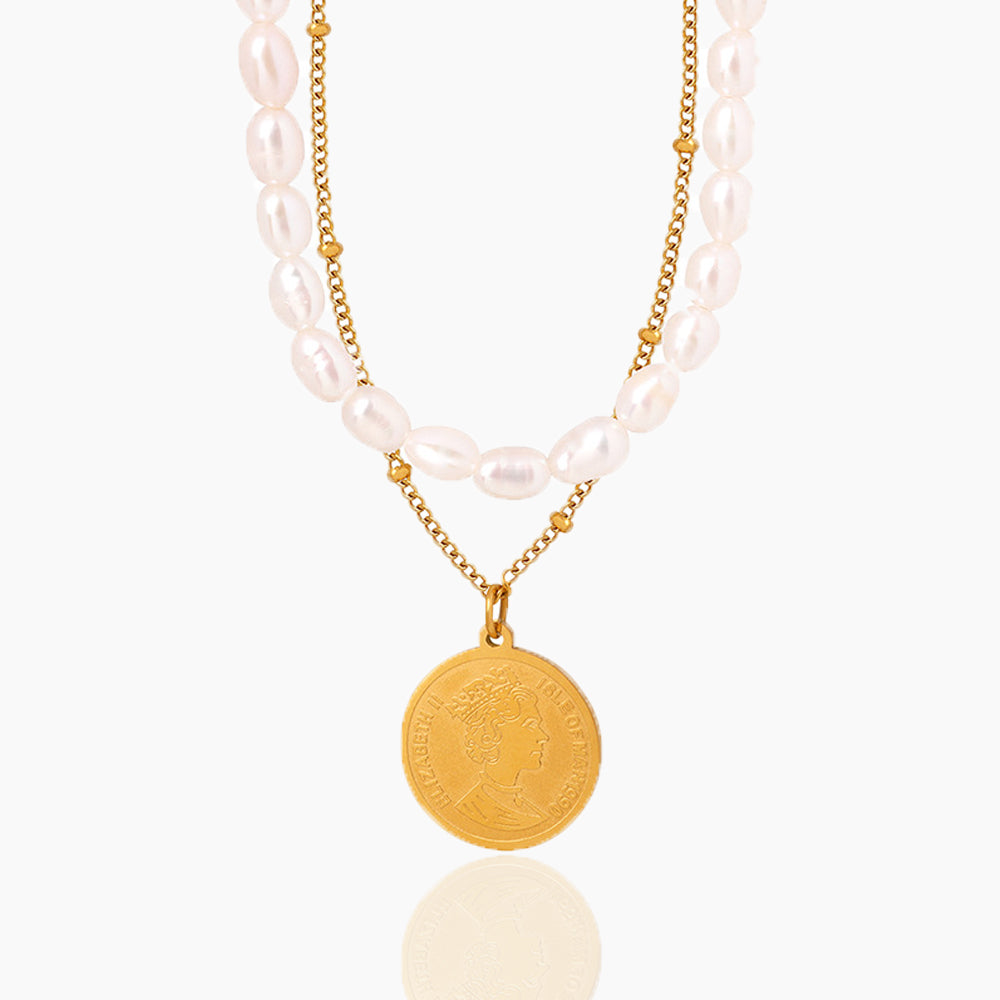 DOUBLE SIDED PEARL NECKLACE