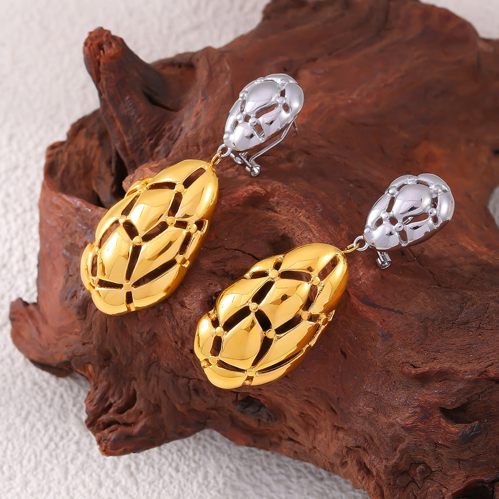 DOUBLE TONE WATER DROPLET EARRINGS