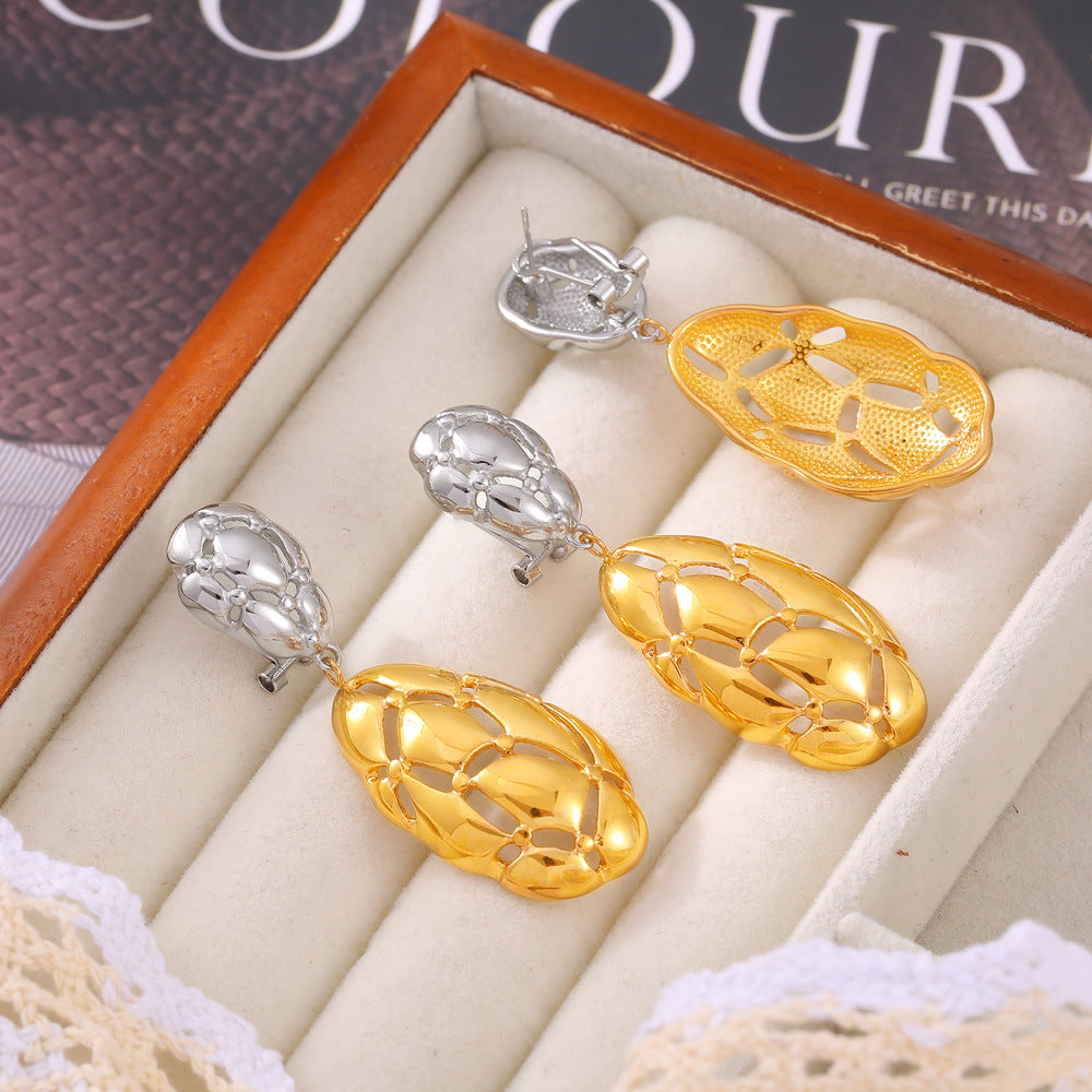 DOUBLE TONE WATER DROPLET EARRINGS