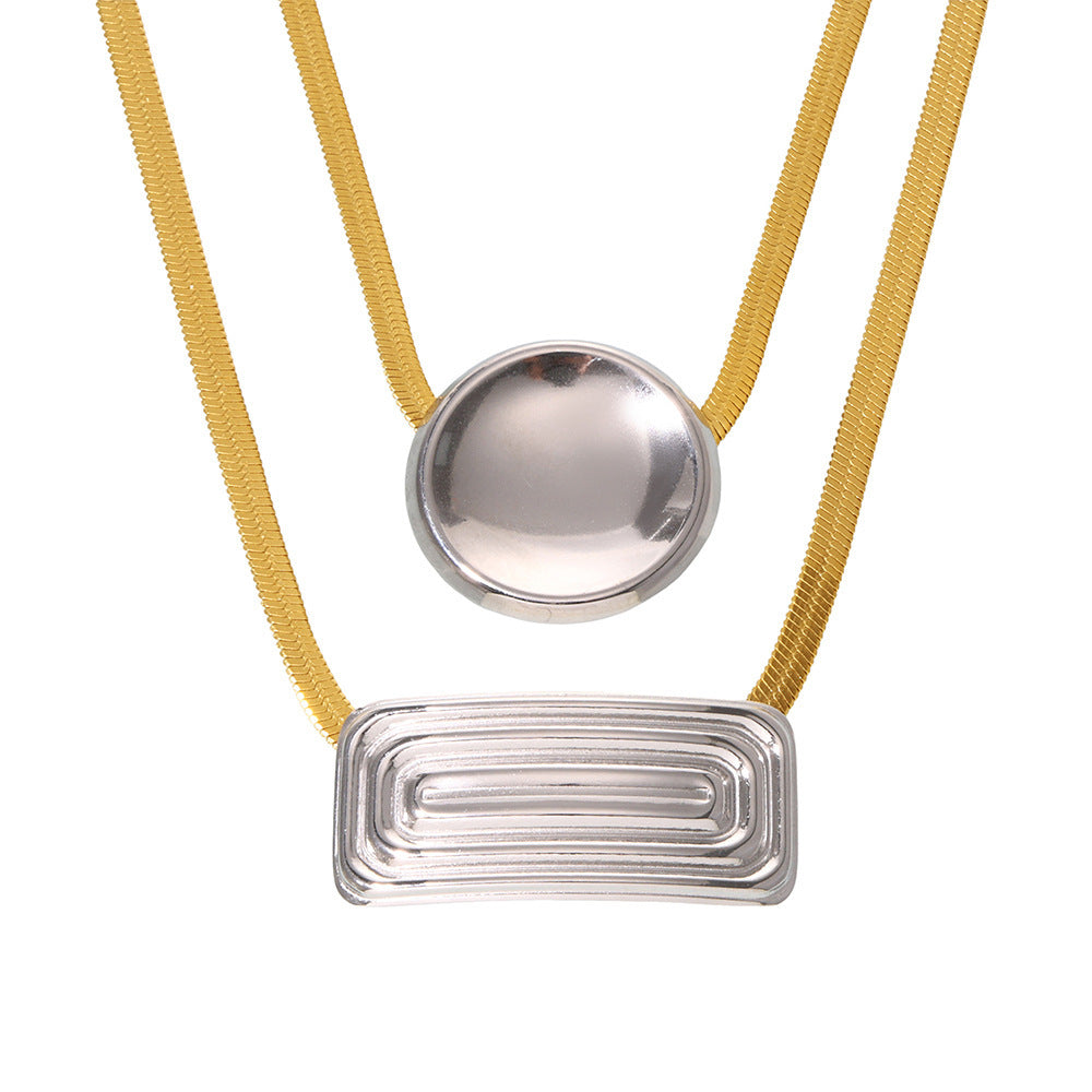 Design round square necklace