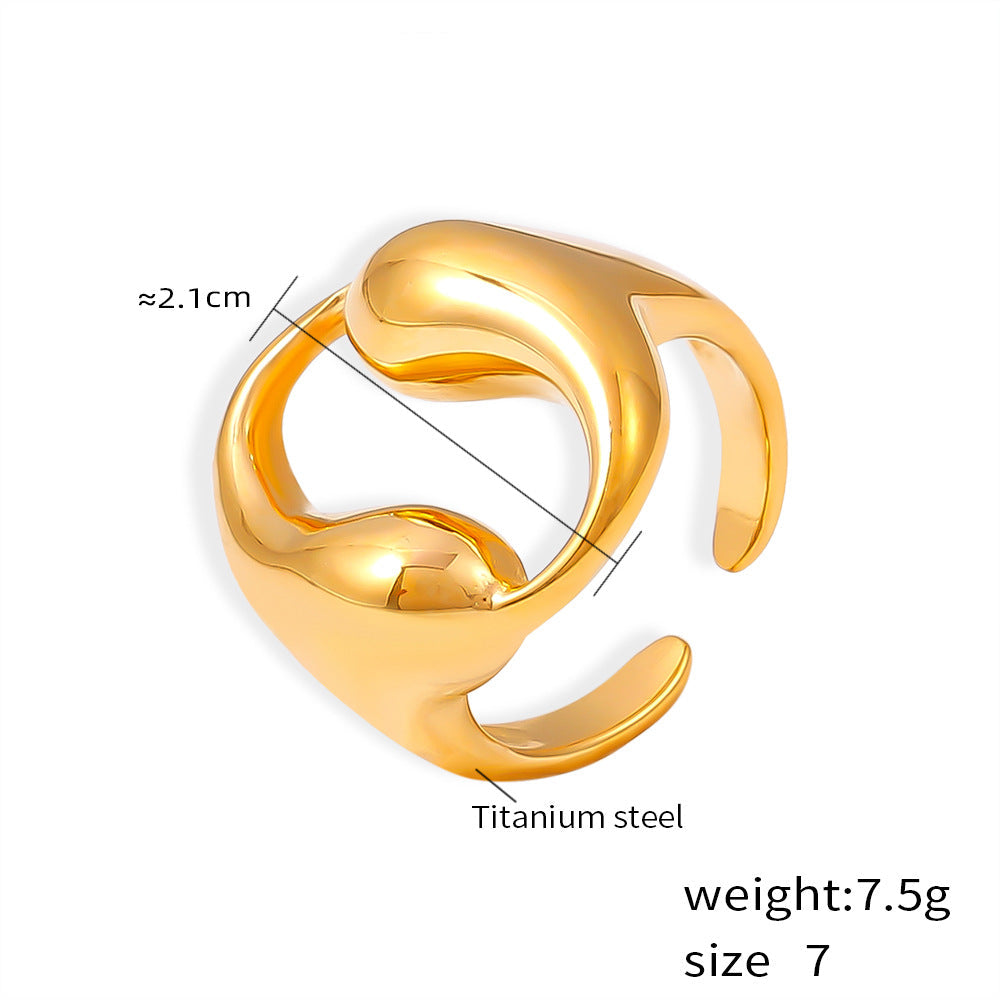 Double teardrop hollow round ring