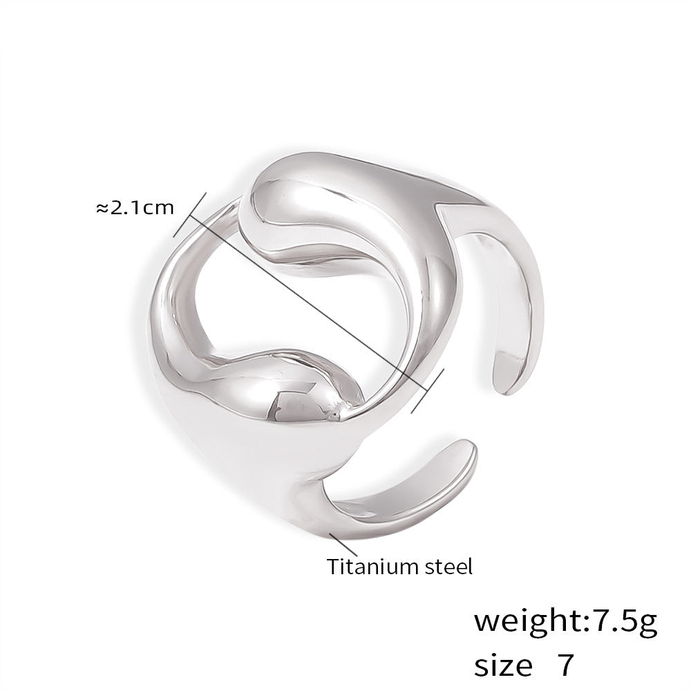 Double teardrop hollow round ring