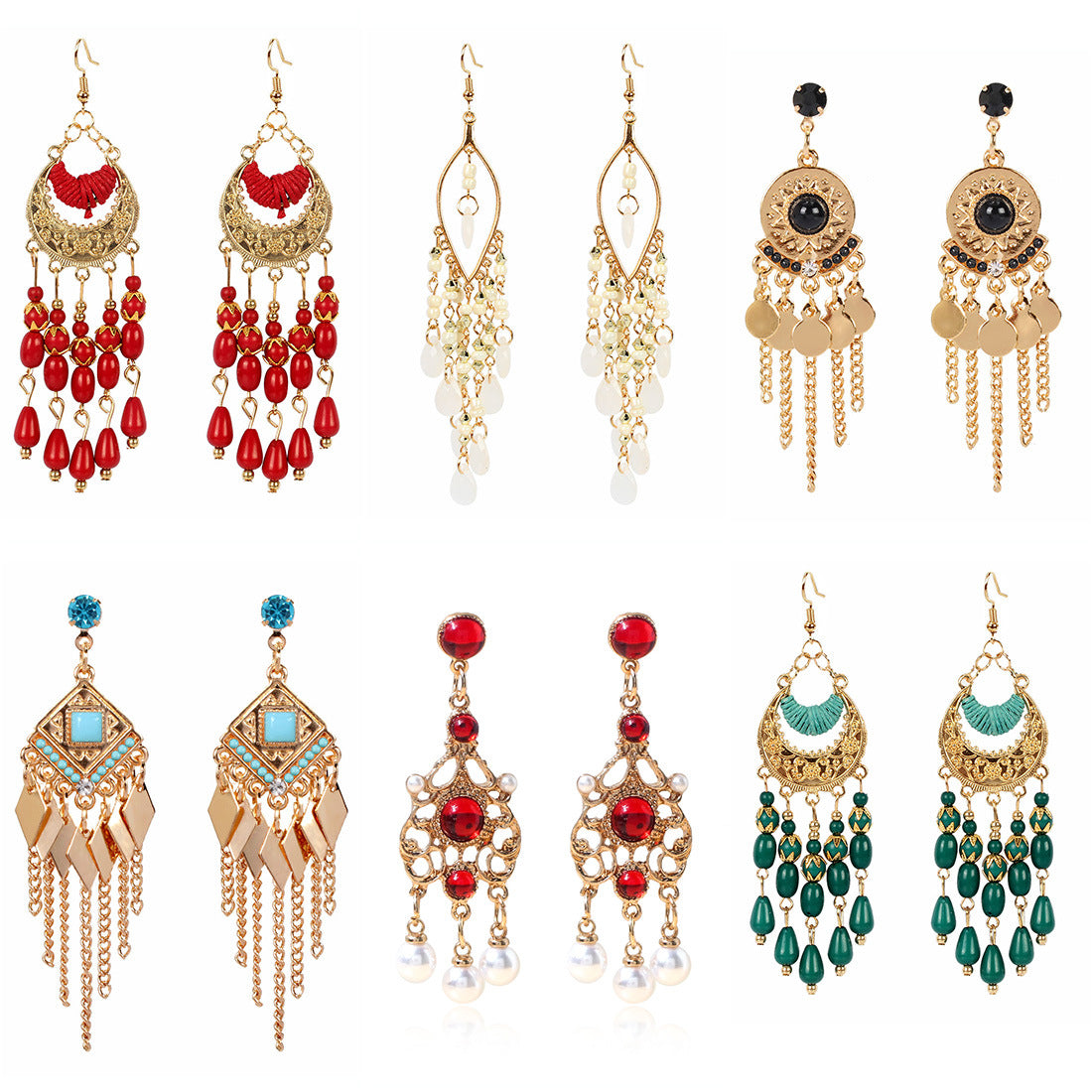 Drip fringe Bohemian style earrings