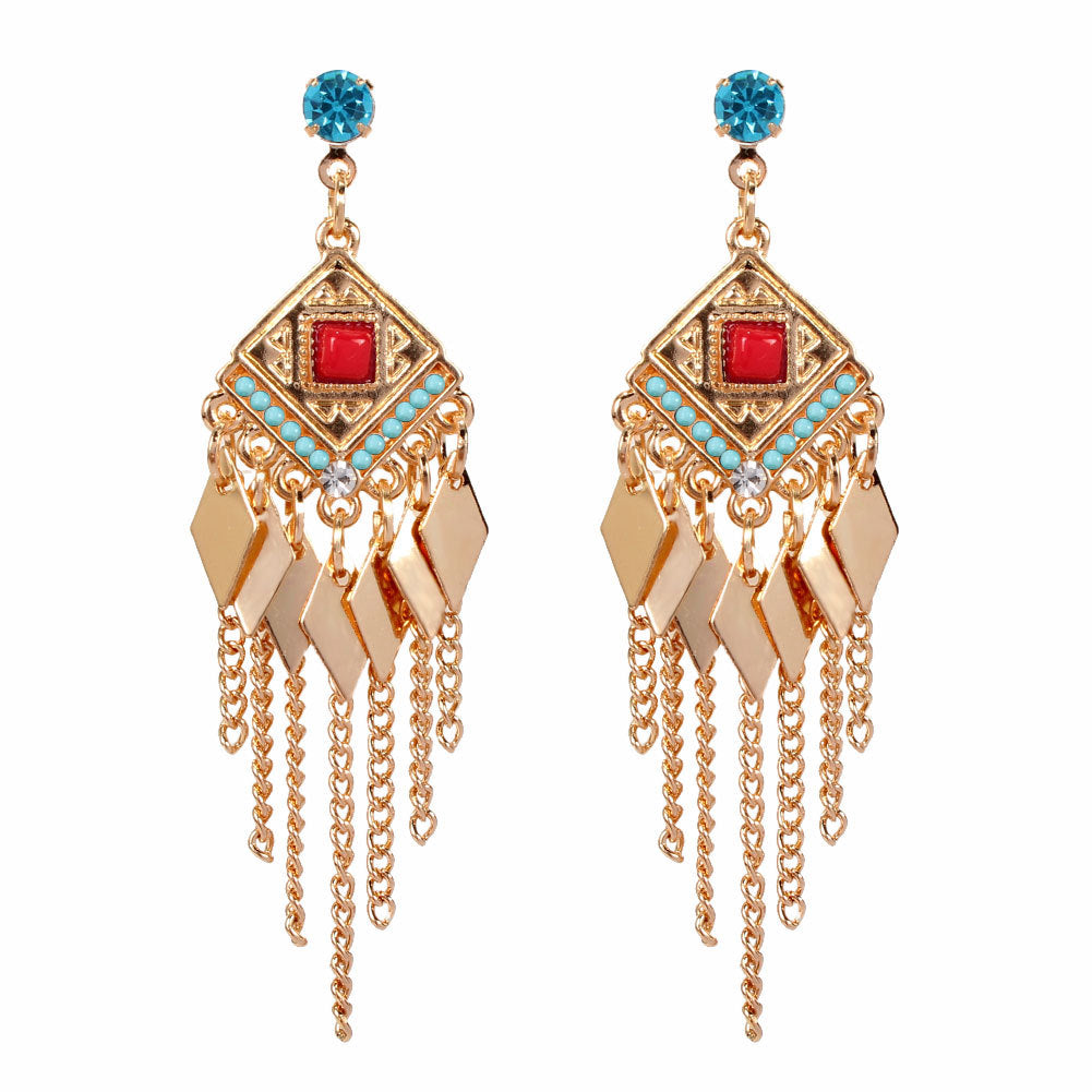 Drip fringe Bohemian style earrings