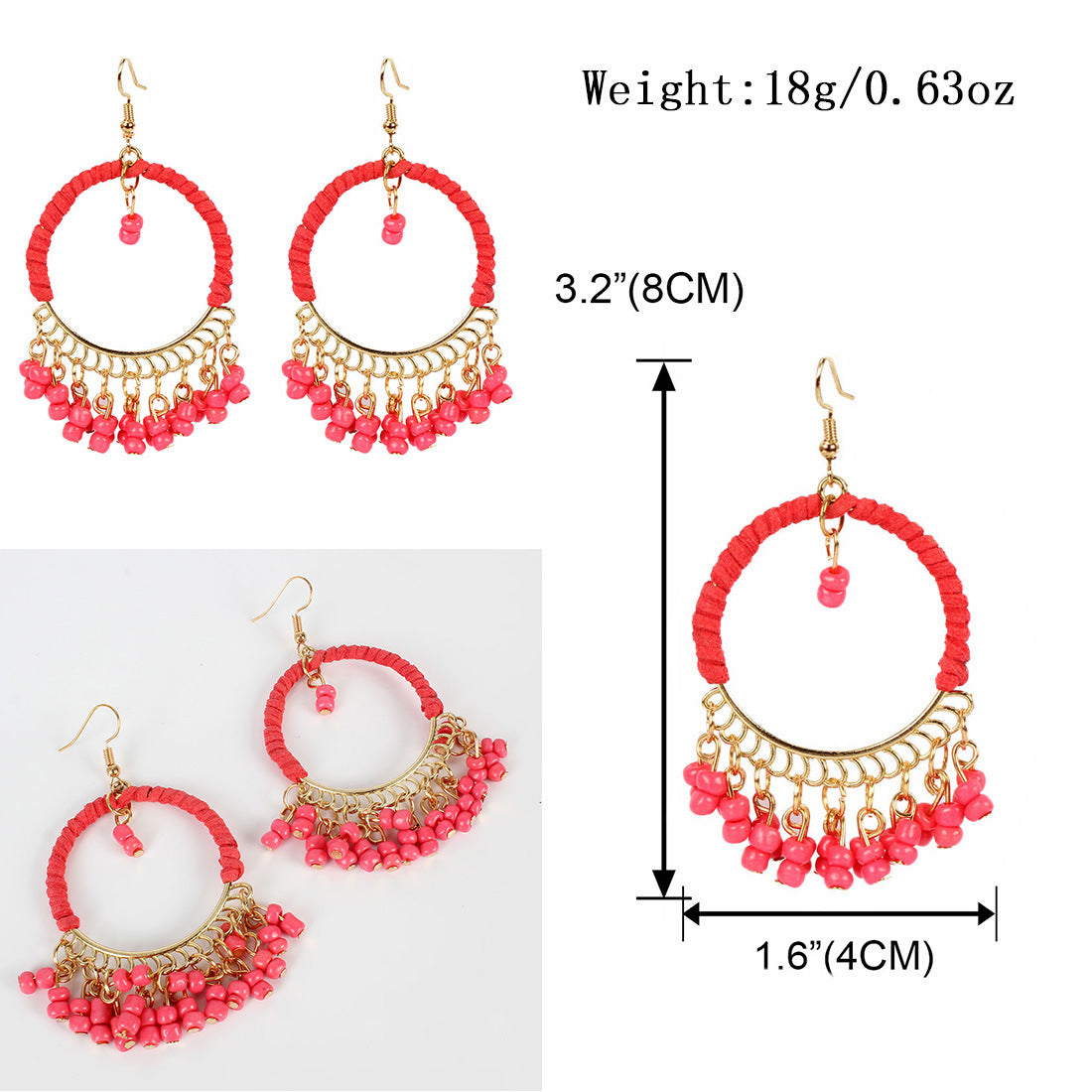 Drip fringe Bohemian style earrings