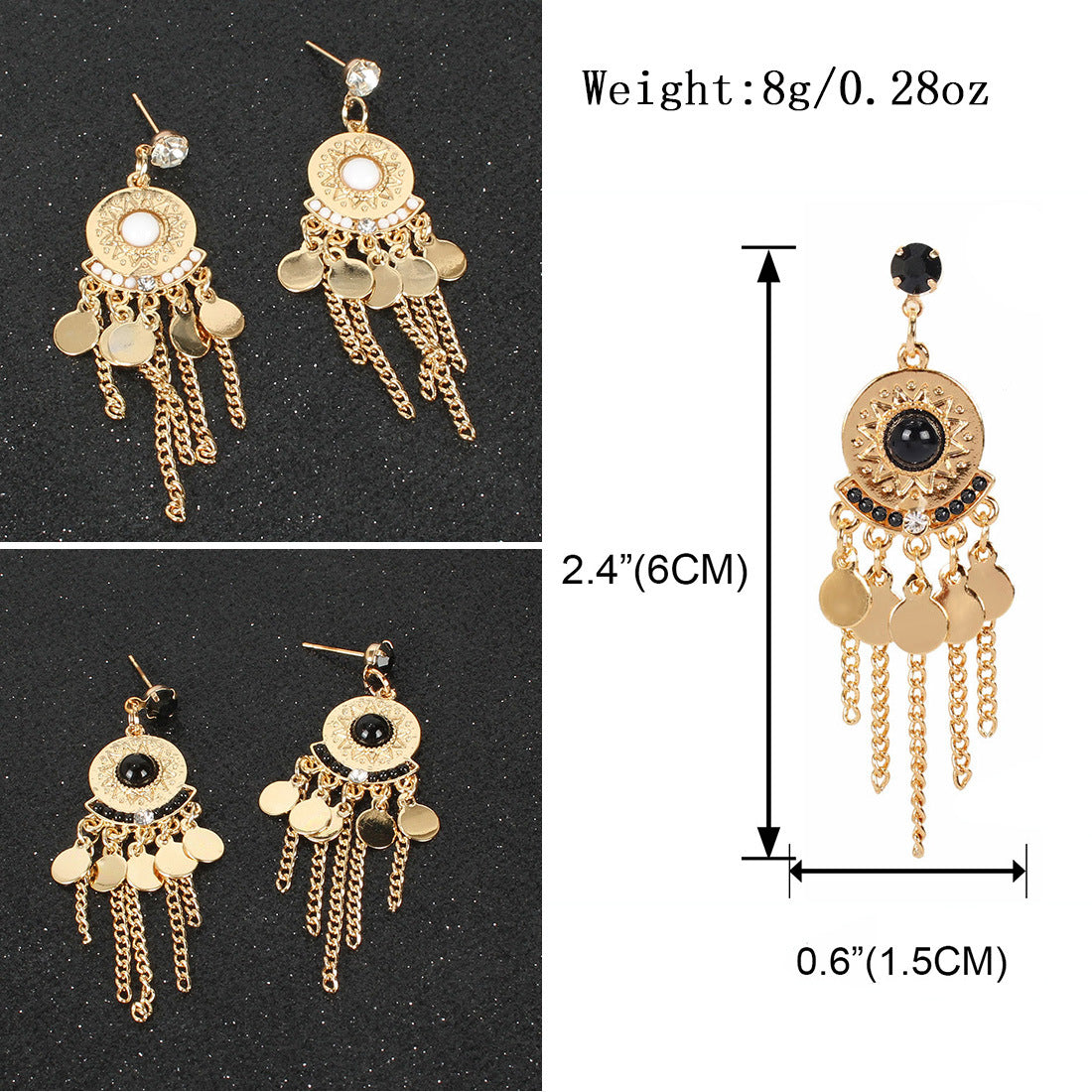 Drip fringe Bohemian style earrings