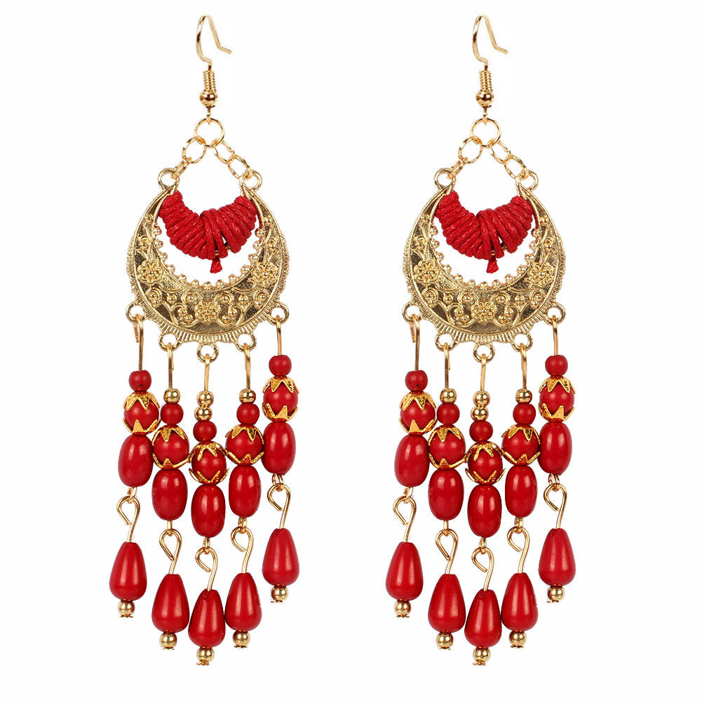 Drip fringe Bohemian style earrings