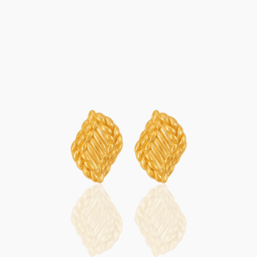 EARRINGS WITH WHEAT GRAIN TEXTURE