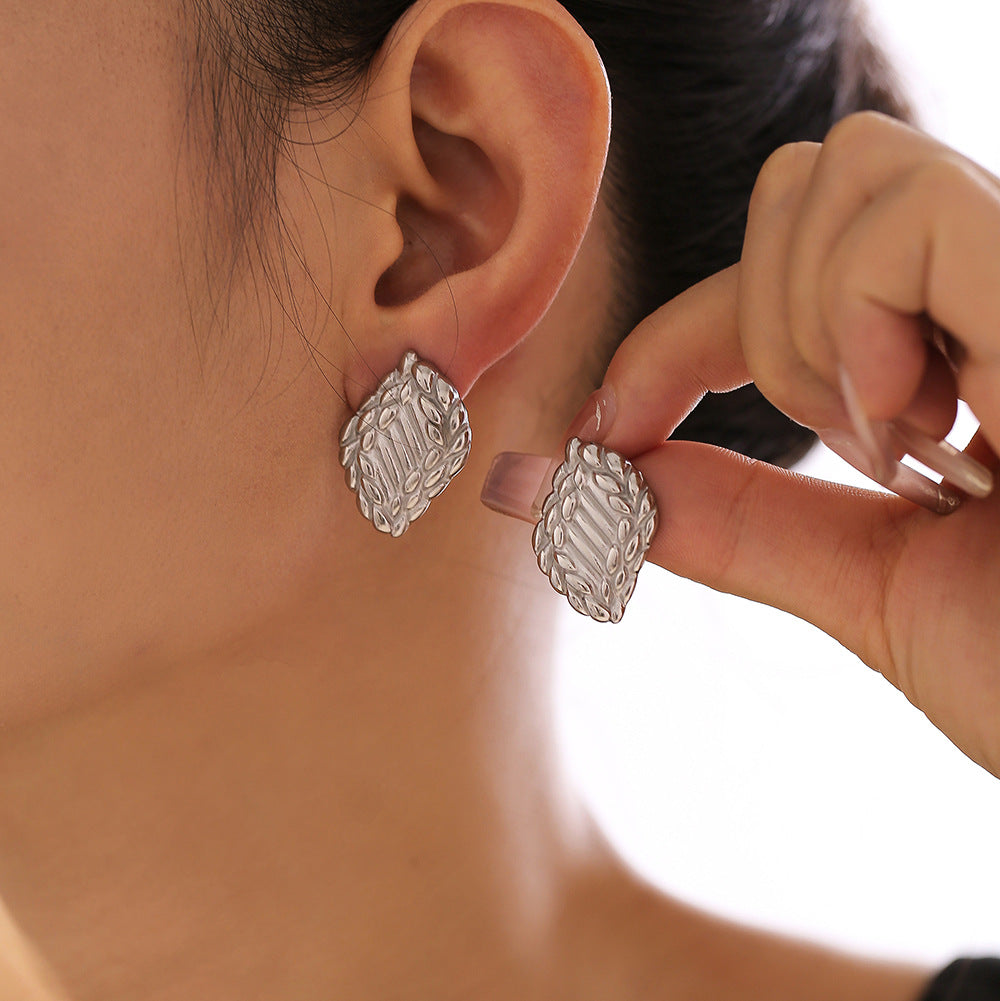 EARRINGS WITH WHEAT GRAIN TEXTURE
