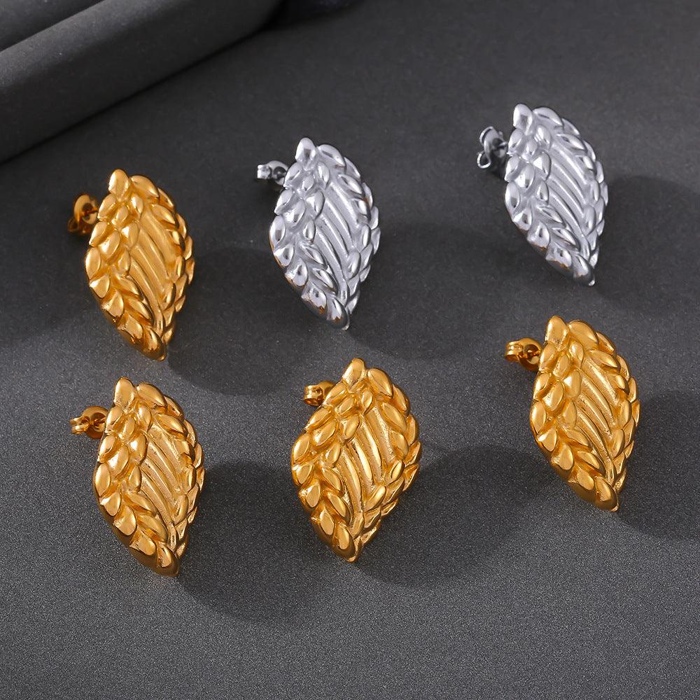 EARRINGS WITH WHEAT GRAIN TEXTURE