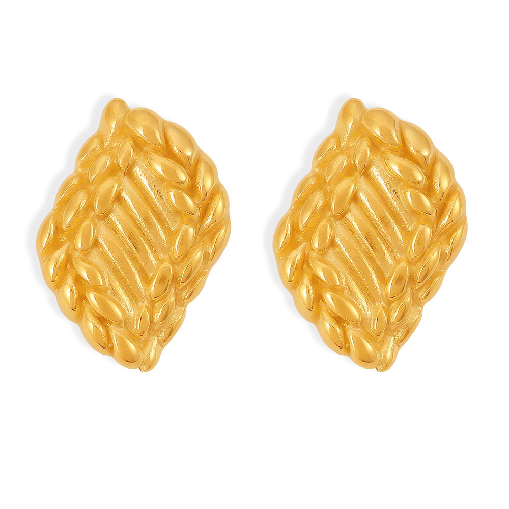 EARRINGS WITH WHEAT GRAIN TEXTURE
