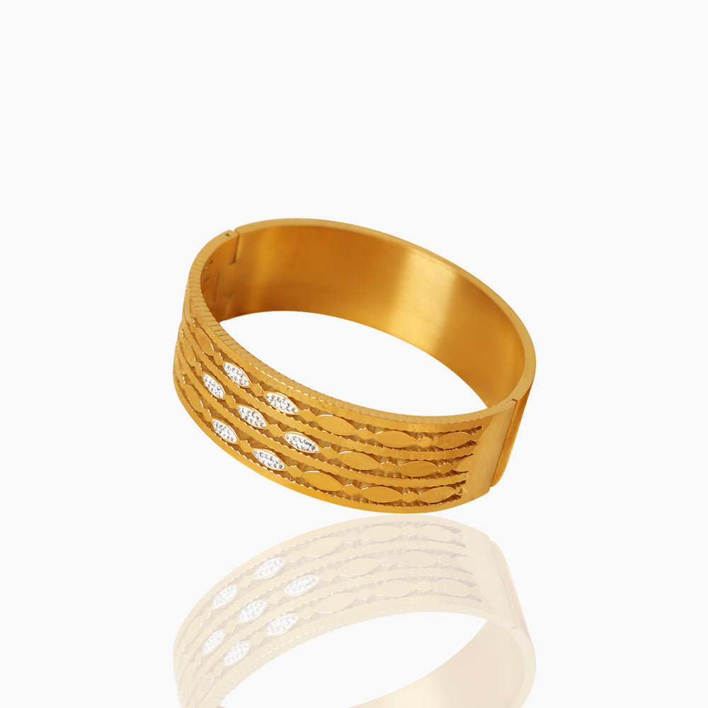 ELEGANT OVAL HOLLOW INLAID BRACELET