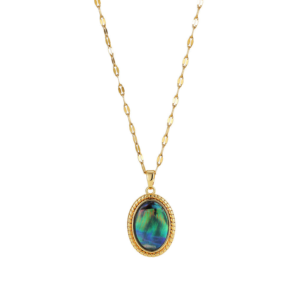 ELLIPTICAL COLORFUL EXQUISITE NECKLACE