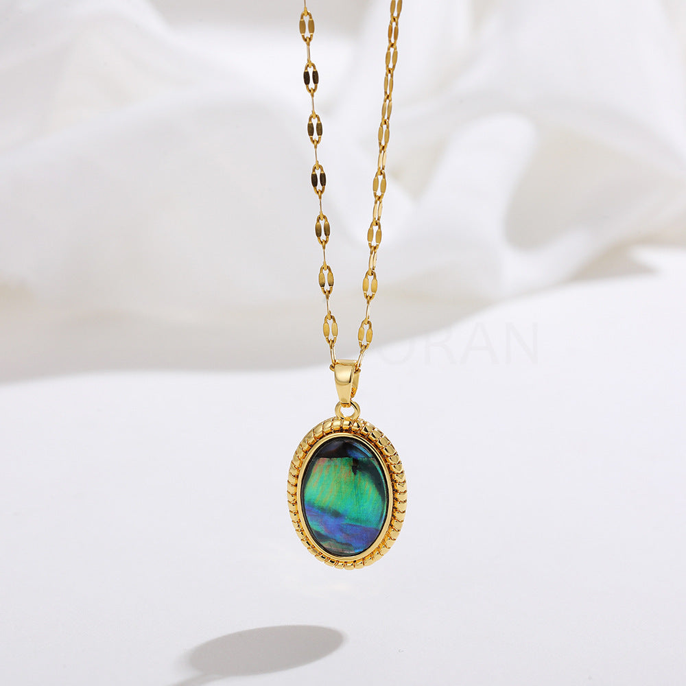 ELLIPTICAL COLORFUL EXQUISITE NECKLACE