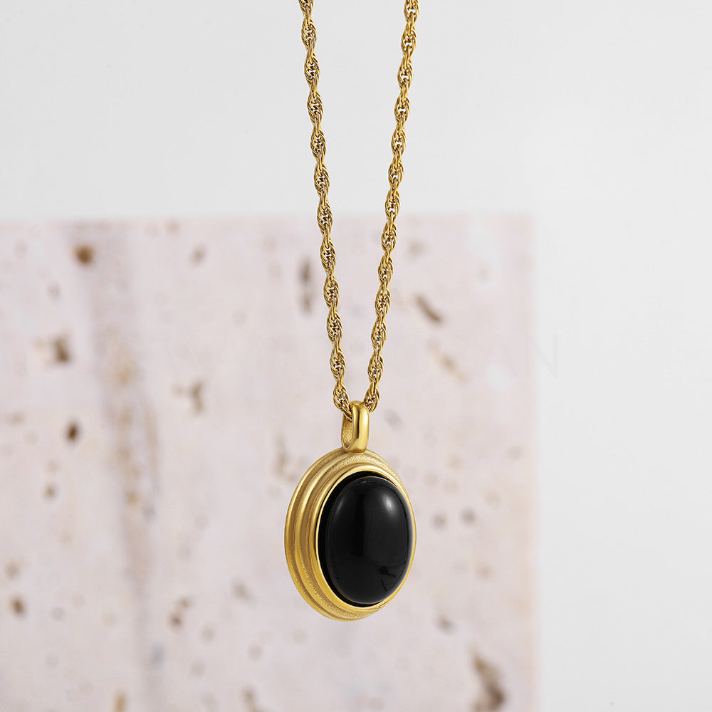 ELLIPTICAL STONE NECKLACE