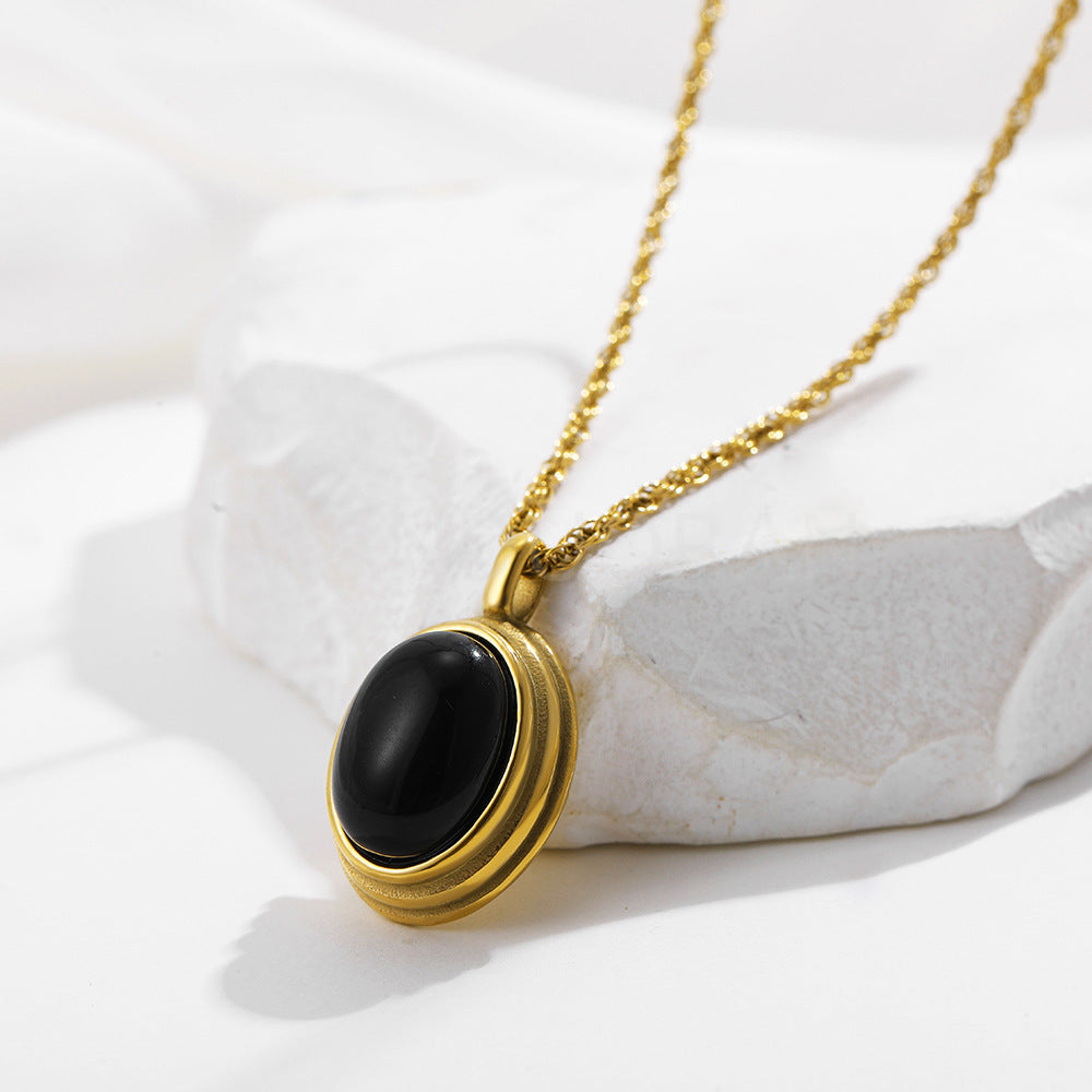 ELLIPTICAL STONE NECKLACE